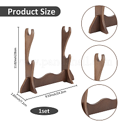 Présentoir en bois à 2 niveau pour porte-flûte&nbsp;ODIS-WH0030-157