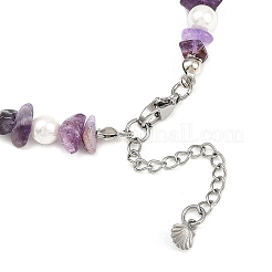 Браслеты на ногу с подвесками в форме ракушки из сплава эмали AJEW-AN00734-03