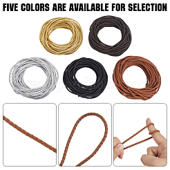 10 м круглый шнур из искусственной кожи с плетением&nbsp;WL-GF0001-32B-04