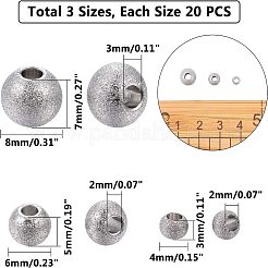 Текстурированные разделительные бусины из нержавеющей стали 304&nbsp;STAS-UN0005-53