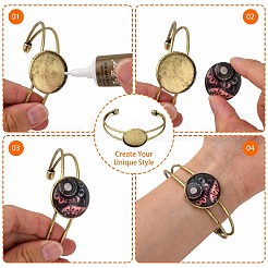 Латунь манжеты браслет материалы MAK-S001-SZ016AB-25