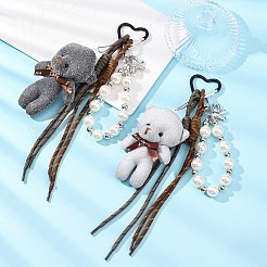 2 шт. подвеска в виде медведя из полиэфирной веревки HJEW-JM04384