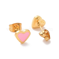 Серьги-гвоздики из нержавеющей стали 304 с эмалью EJEW-B009-06G-02