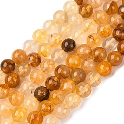Натуральный желтый гематоидный кварц круглые бусины нити X-G-F266-09-8mm