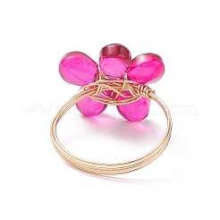 Кольцо на палец из прозрачного стекла RJEW-JR00559