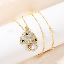 Ожерелье с кулоном из кубического циркония NJEW-Q041-04G