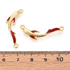 Подвески-соединители из латуни с микропаве из прозрачного кубического циркония и огнеупорной эмали&nbsp;KK-T074-68G