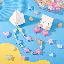 100 шт. 4 вида светящихся прозрачных акриловых бусин OACR-TA0003-90