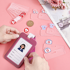 24 шт. прямоугольные прозрачные держатели для значков на тему медсестры DIY-PH0031-92