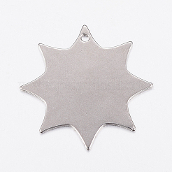 変色しにくい304ステンレススチールペンダント  スター  ステンレス鋼色  26.5x26.5x0.8mm  穴：1.2mm&nbsp;STAS-G172-34P