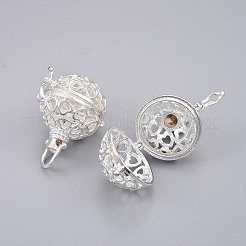 Ciondolo in ottone cavo fashion con pendenti a gabbia cuore&nbsp;KK-F0301-S-NR