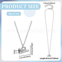 4 collana con ciondolo a forma di tromba in ottone smaltato per donna&nbsp;NJEW-PH0001-58AS