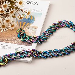 Акриловые витые цепочки ручной работы с покрытием цвета ab AJEW-JB00978-03