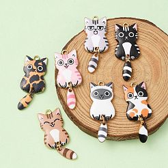 7 шт. 7 стильные подвески из светлого золота с покрытием из сплава эмали&nbsp;ENAM-YW0003-64