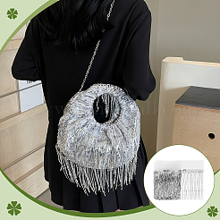 Spitzenbesatz mit Fransen aus Polyester&nbsp;DIY-WH0671-008C