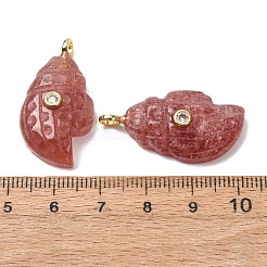 Anhänger aus natürlichem Erdbeerquarz&nbsp;G-H357-05G-02