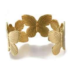 Ионное покрытие(ip) 304 нержавеющая сталь манжета кольцо для женщин RJEW-U025-02G