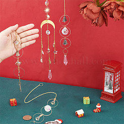 4 шт. 4 стиля рождественской тематики стеклянные подвесные украшения в виде ловца солнца AJEW-SC0001-51