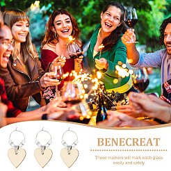 Деревянное сердце бокал для вина AJEW-AB00182