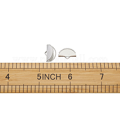 アイアン製カシメリボン止めエンドパーツ  プラチナ  9x15x6.5mm  穴：1.5mm  約100個/袋&nbsp;IFIN-TAC001-07A-P