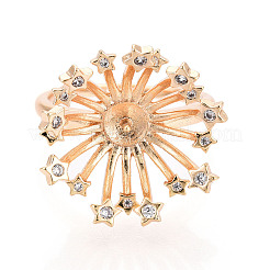 Звезда латунь микро паве прозрачный кубический цирконий регулируемые настройки кольца KK-T076-22G