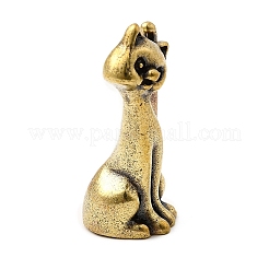 Латунные фигурки кошек миниатюрные статуэтки для домашнего офиса украшение рабочего стола KK-S335-02AB-B