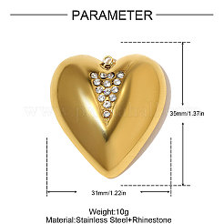 Подвески из нержавеющей стали 304 со стразами&nbsp;STAS-OY010-38G