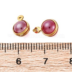 Круглые подвески из окрашенного натурального кварца из нержавеющей стали 304&nbsp;STAS-H235-01G-04