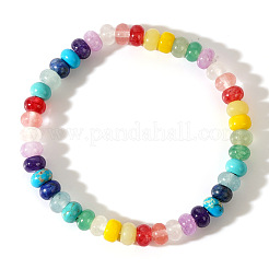 Boho-Regenbogen-Armbänder mit Unterlegscheibe-Perlen und verschiedenen Edelsteinen für Damen&nbsp;AG7128