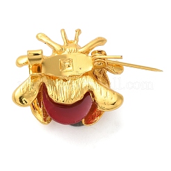 Брошь божья коровка из сплава со стразами&nbsp;JEWB-B020-01G-01