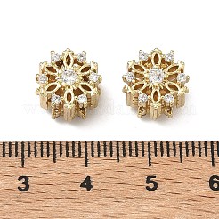 Perle di zirconi cubici trasparenti in ottone&nbsp;KK-D228-27G