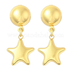 スター 304 ステンレススチール ダングル スタッド イヤリング  ゴールドカラー  29x13mm&nbsp;EJEW-A125-46G