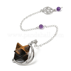 Маятники для биолокации с заостренными концами из натуральных и синтетических драгоценных камней HJEW-Z007-01P