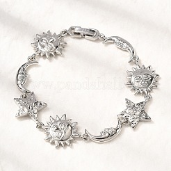 Латунь ссылка браслеты для женщин&nbsp;BJEW-C118-01P