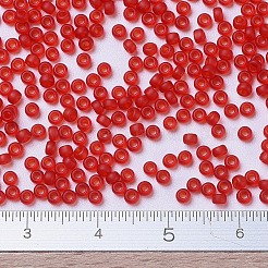 MIYUKIラウンドロカイユビーズ  日本製シードビーズ  11/0  (rr140f)マットトランスペアレントレッドオレンジ  11/0  2x1.3mm  穴：0.8mm  約50000個/ポンド&nbsp;SEED-G007-RR0140F