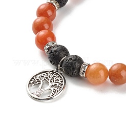 Bracelet extensible de perles de pierres précieuses mélangées rondes naturelles&nbsp;BJEW-JB06966
