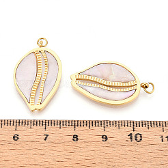 Подвески из натуральной ракушки из нержавеющей стали 304&nbsp;STAS-N115-21A-G