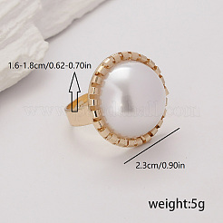 Элегантное регулируемое кольцо из цинкового сплава с имитацией жемчуга для женщин&nbsp;FH6586-1