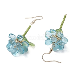 Серьги-подвески в форме цветка из нержавеющей стали 304&nbsp;EJEW-MZ00461-03