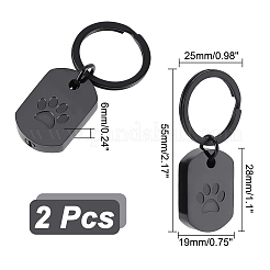 Прямоугольник с отпечатком лапы 304 нержавеющая сталь урна для праха домашних животных брелки STAS-WH0029-80EB