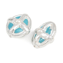 Гальванизированные синтетические бирюзовые бусины KK-K362-15S