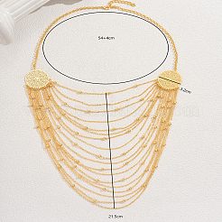 Элегантные железные винтажные многослойные бисерные нагрудные ожерелья с кисточками для женских вечеринок FI4341
