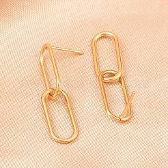 Овальные серьги-гвоздики из нержавеющей стали 316 EJEW-D339-04G