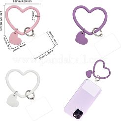 6шт 3-х цветный силиконовый шнурок для телефона в форме сердца KEYC-CA0001-29