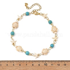 Fußkettchen mit Seesternmotiven und Schildkrötenmotiven&nbsp;AJEW-AN00847-02
