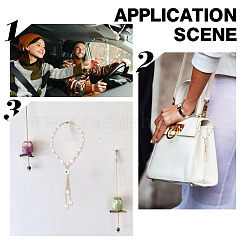 Подвесные украшения для автомобиля из стекла и жемчуга HJEW-DR00019