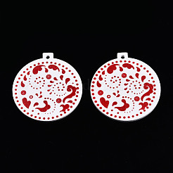 Рождественские большие подвески из окрашенного дерева WOOD-N005-103B