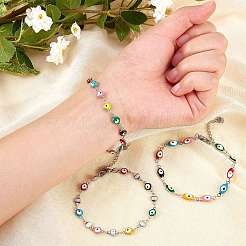 3шт 3 стиля браслетов из нержавеющей стали 304 BJEW-SZ0001-25