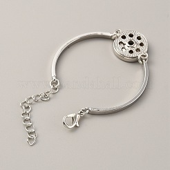 Auswechselbare Karabiner-Armbandfassungen aus Legierung mit geschwungenem Eisenrechteck&nbsp;BJEW-WH0014-006