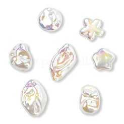 35 шт. 7 стиля гальванизированных непрозрачных смоляных бусин с имитацией барочного жемчуга&nbsp;RESI-CJ0005-09